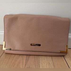 Michael Kors Blush Clutch with Gold Accents